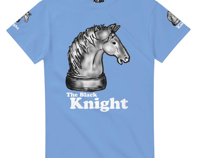 The Black Knight  Unisex Crewneck T-shirt | Chess Horse Graphics