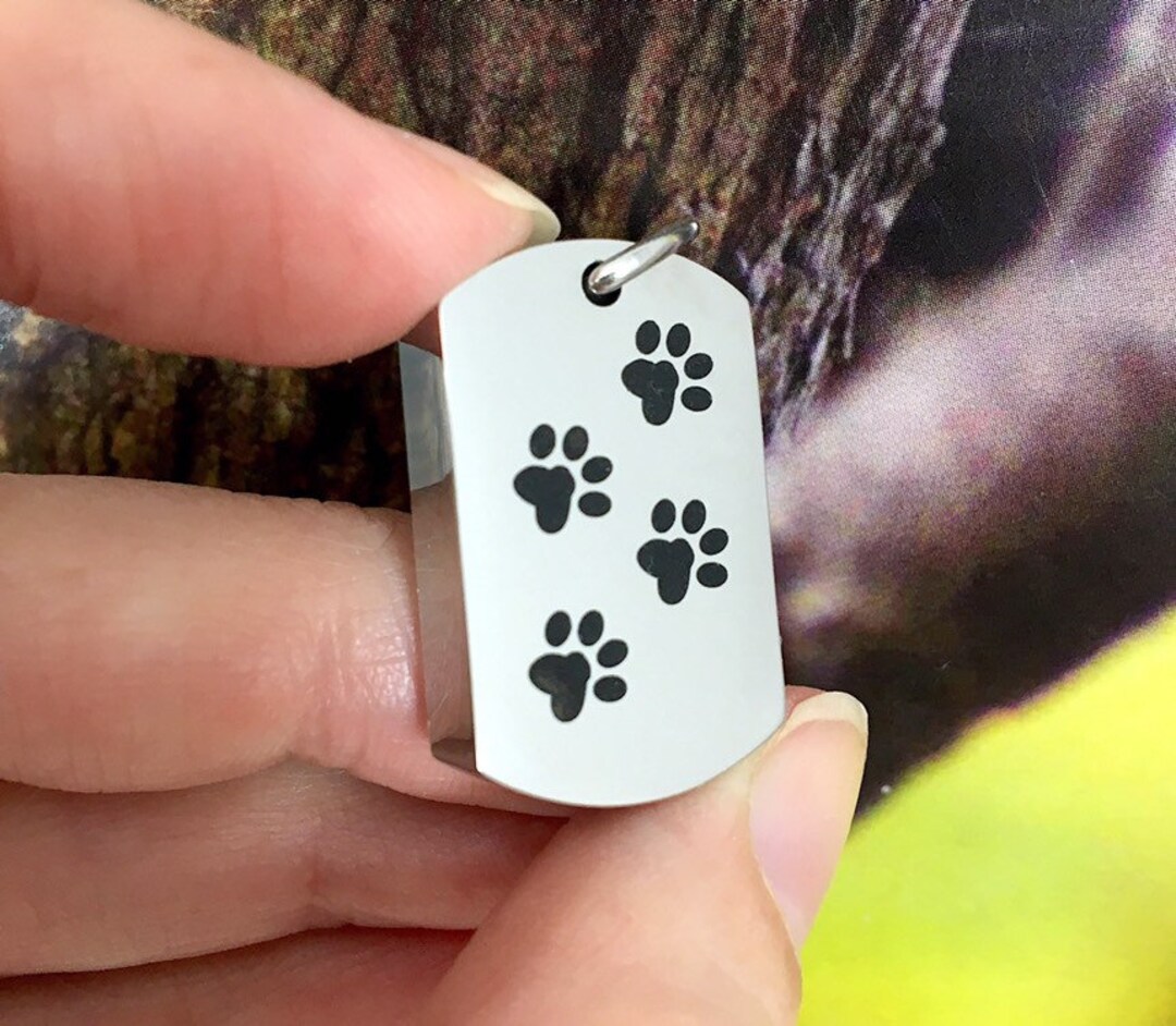 YOIEU Pet Cremation Jewelry Necklace - Stainless Steel Urn Pendant For Cat/Dog Ashes With Paw Print Engraving