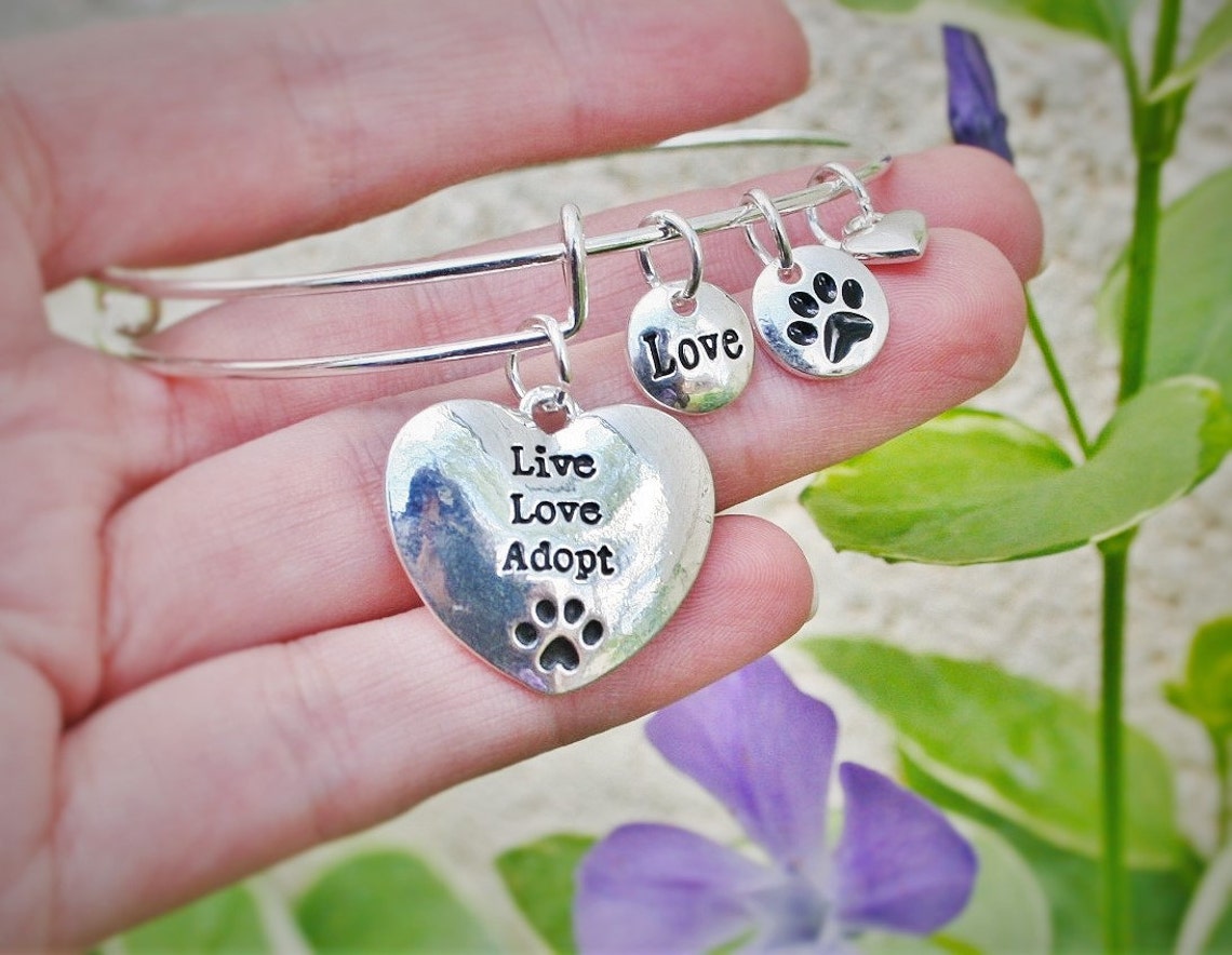 Pet Rescue Jewelry Expandable Bangle Adjustable Wire Bracelet Etsy