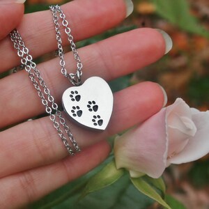 Urn 4 Paws on My Heart Cremation PENDANT or NECKLACE Holds Cremains ...