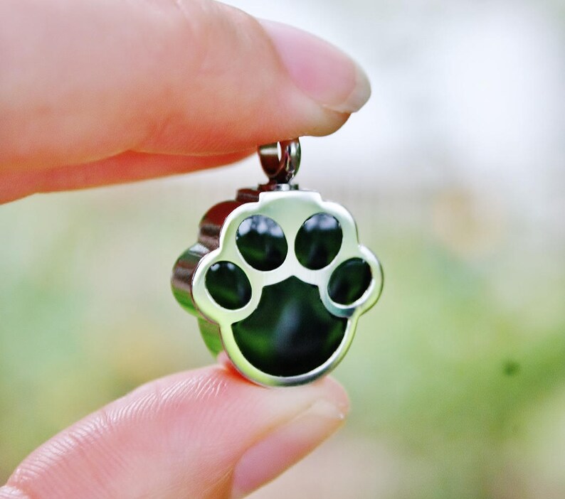 Paw Print Pet Cremation Jewelry for Ashes Urn Necklace Ash Pendant Dog ...