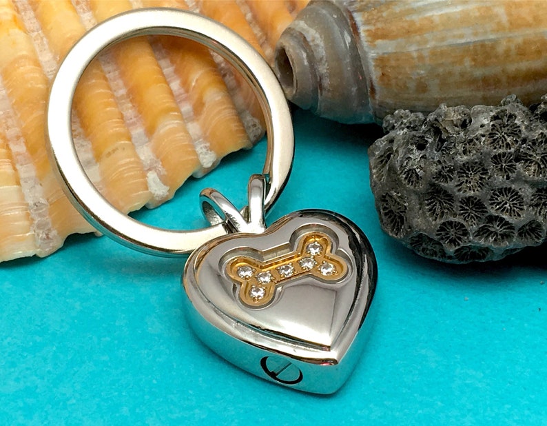 Dog Pet Urn Necklace Pendant Jewelry Gold Crystal Bone In Silver Heart Holds Ashes Cremation With or Without Chain Memorial Gift Ladies Love
