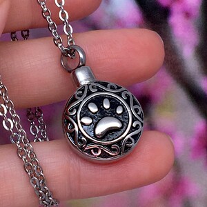 Celtic Paw Print Pet Cremation Jewelry for Ashes Urn Necklace Ash ...