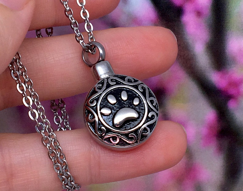 Celtic Paw Print Pet Cremation Jewelry for Ashes Urn Necklace Ash ...