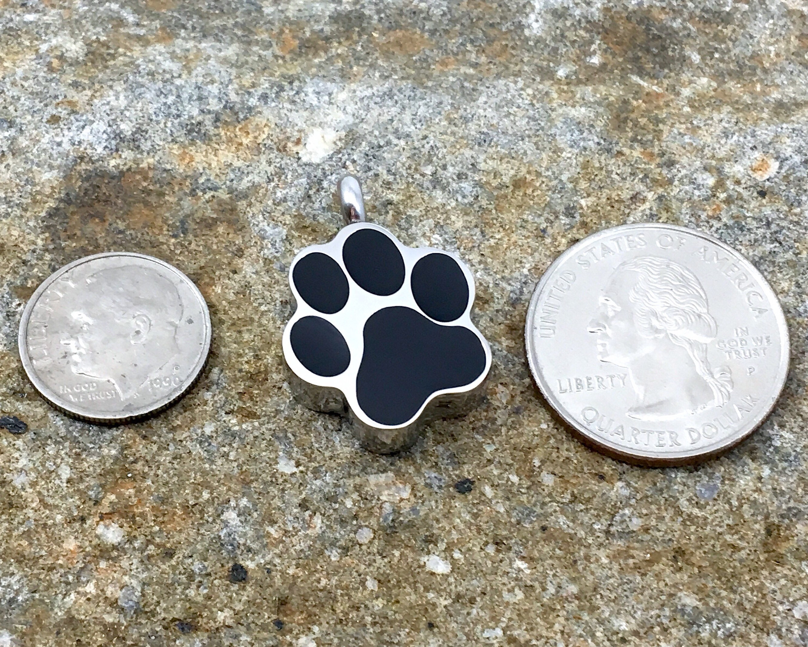 Urn Paw Print Cremation PENDANT or NECKLACE Holds Cremains Ash Locket ...