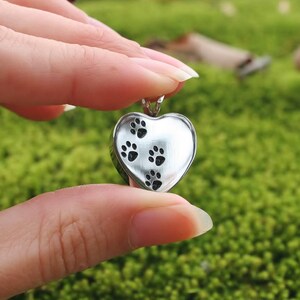 Urn 4 Paws on My Heart Cremation PENDANT or NECKLACE Holds Cremains ...
