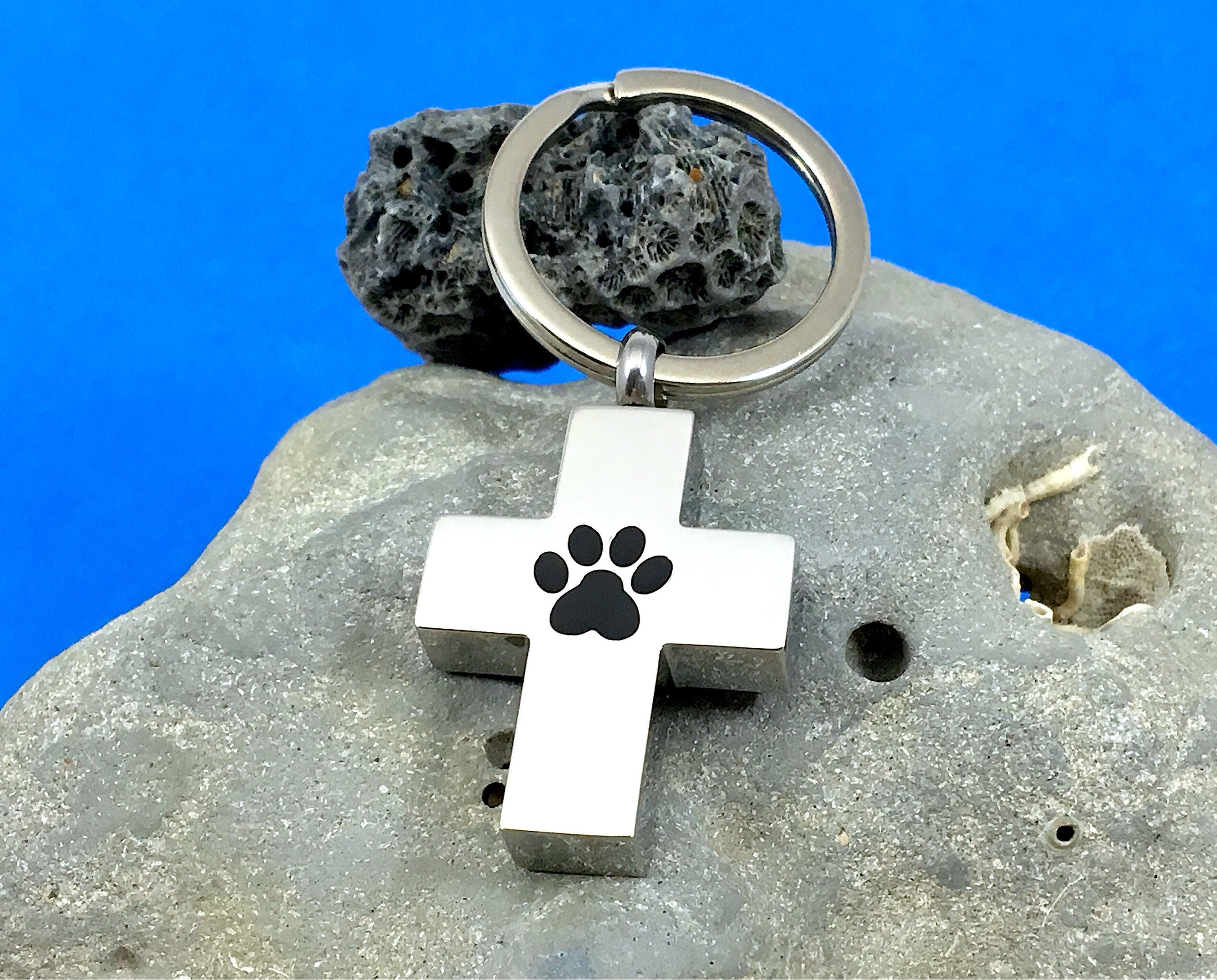 Cross Paw Print Pet Cremation Jewelry for Ashes Urn Necklace Ash ...