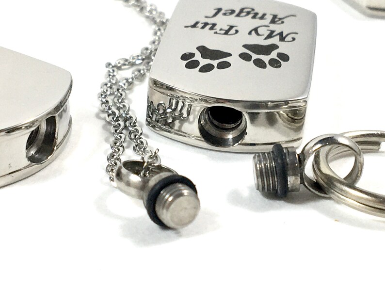 My Fur Angel Paw Print Pet Cremation Urn PENDANT OR NECKLACE Ash Jewelry Ashes Best Friend Cat Dog Holds Cremains Memorial Gift Loss Loved