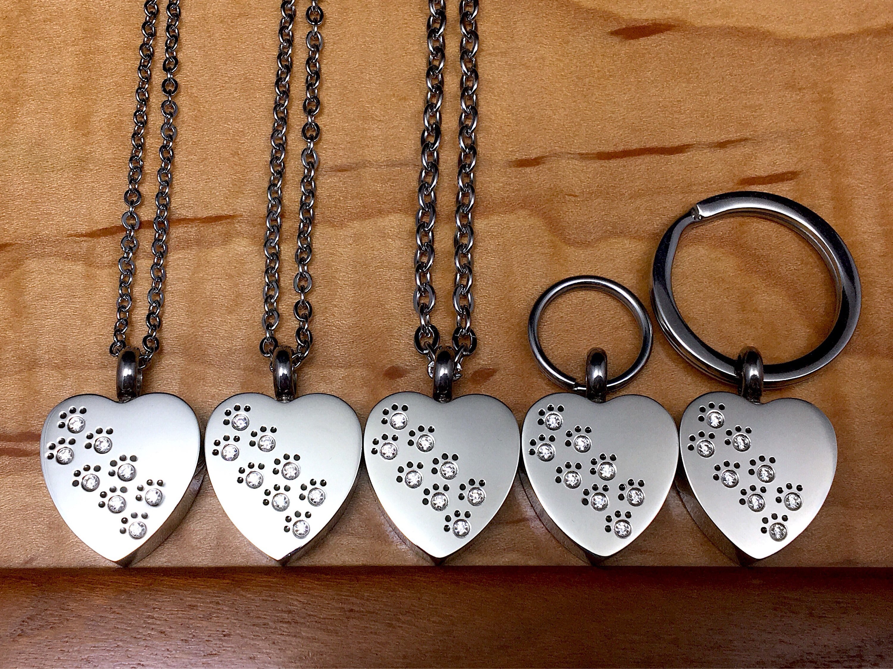 Urn Crystal Paws on My Heart Cremation PENDANT or NECKLACE Holds ...