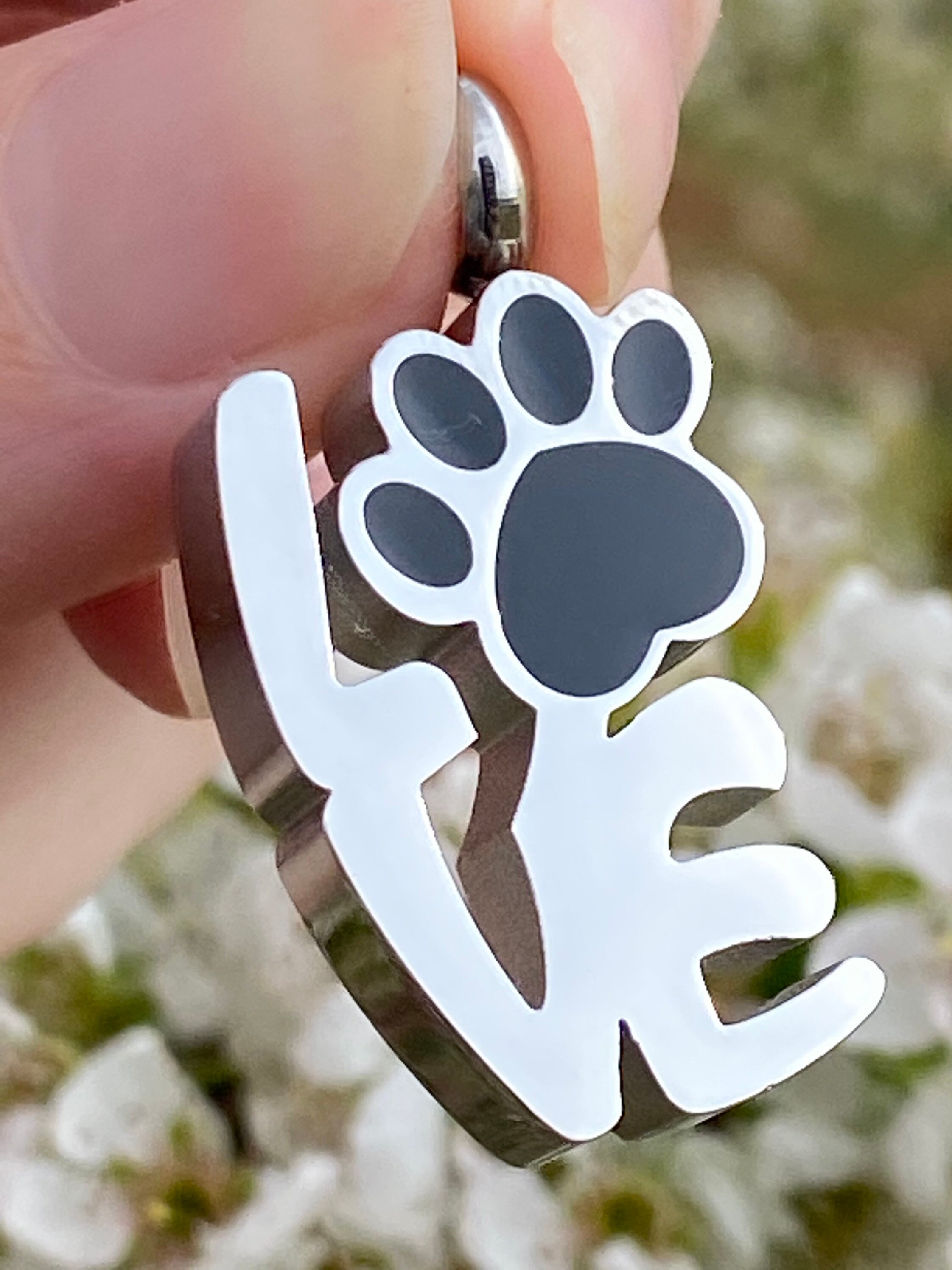 LOVE Paw Print Pet Cremation Urn PENDANT or NECKLACE Ash Jewelry Ashes ...