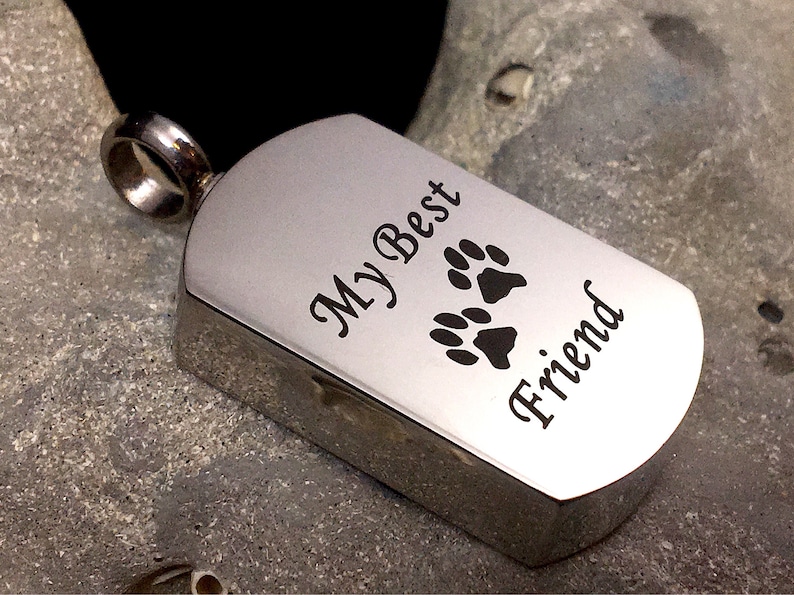 Mens Paw Print Pet Cremation Urn PENDANT OR NECKLACE Ash Jewelry for ...