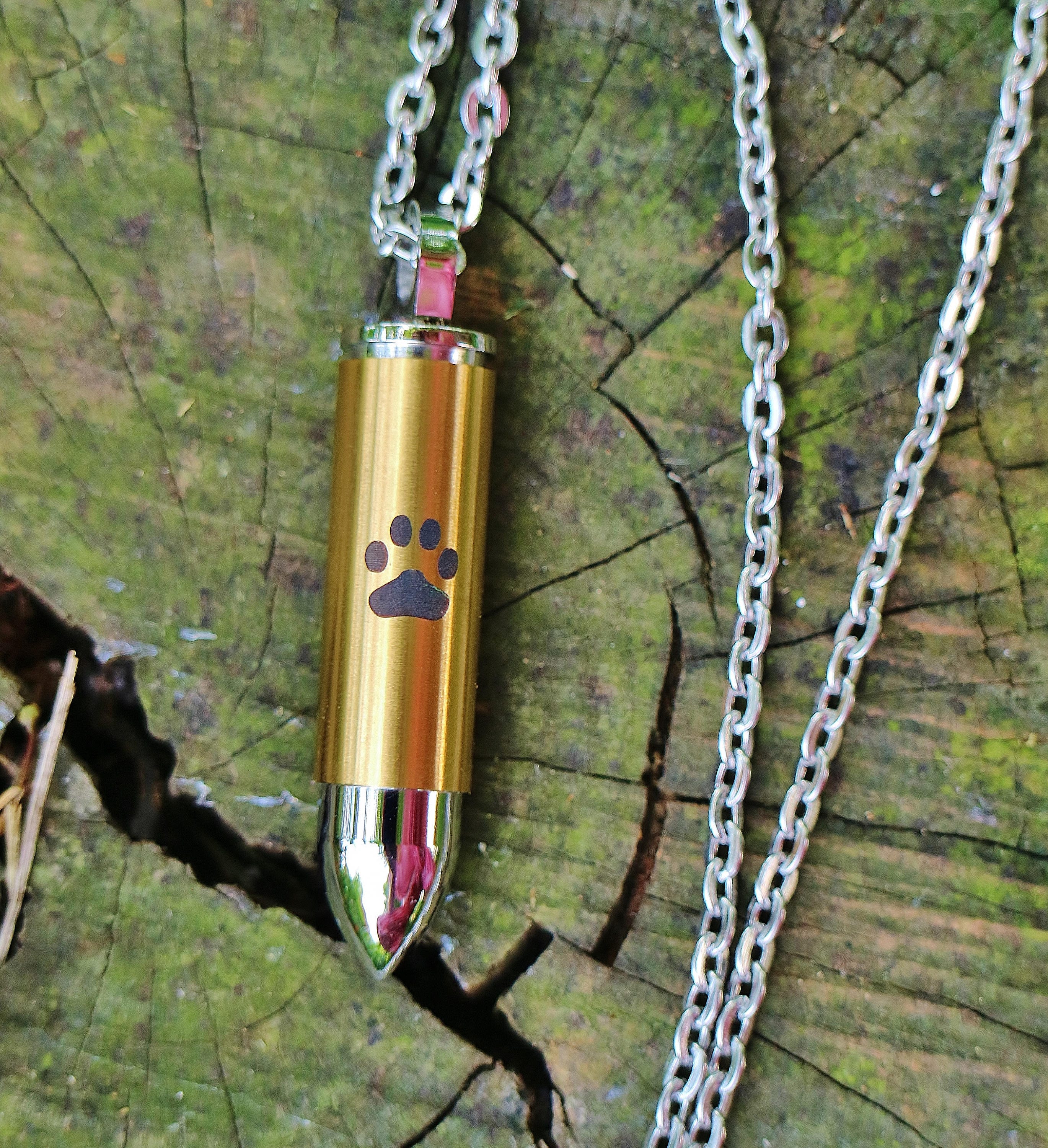 Mens Pet Cremation Jewelry Gold Bullet for Ashes Urn Necklace Etsy