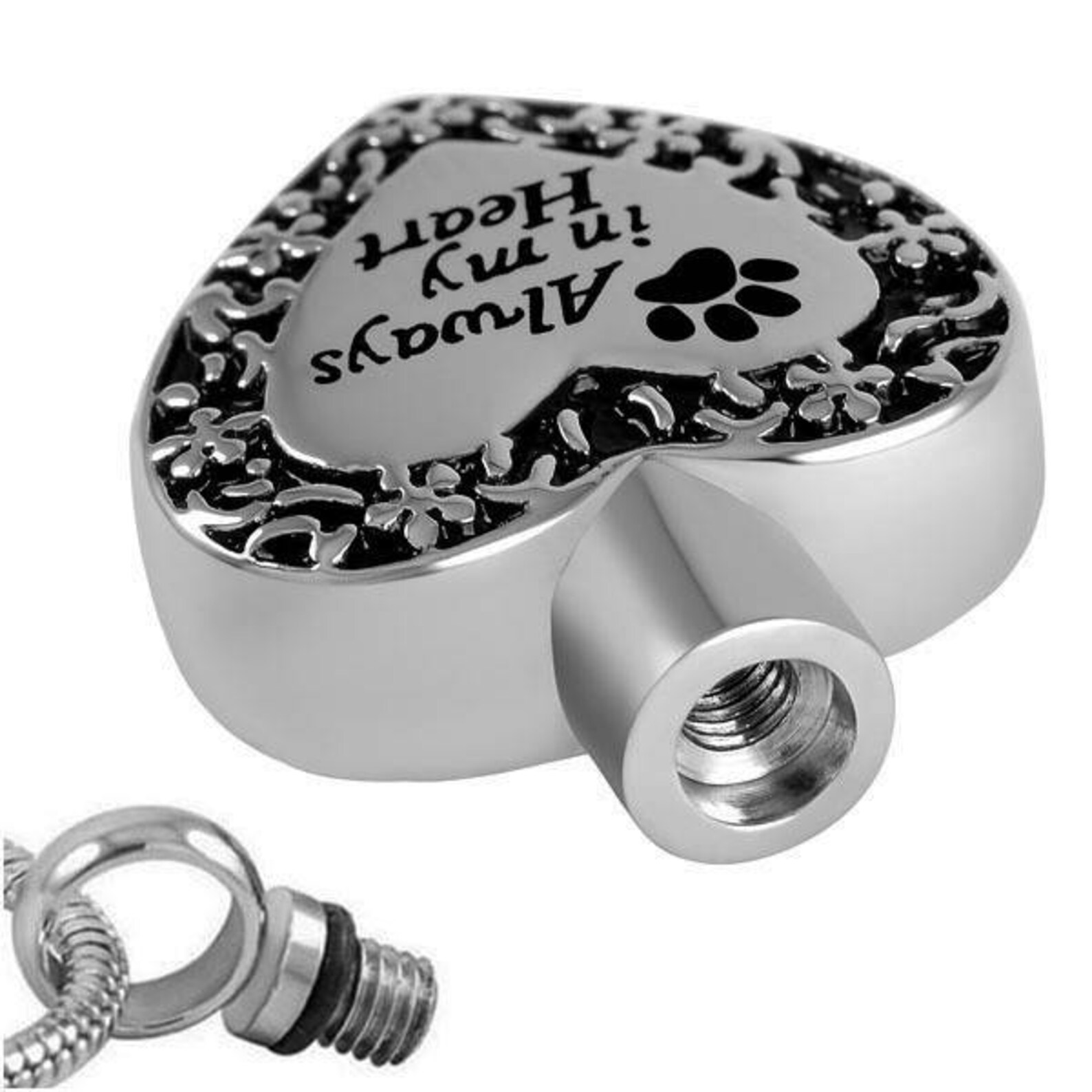 Always in My Heart Pet Cremation Jewelry for Ashes Urn Necklace Ash ...