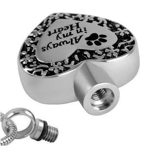 Always in My Heart Pet Cremation Jewelry for Ashes Urn Necklace Ash ...