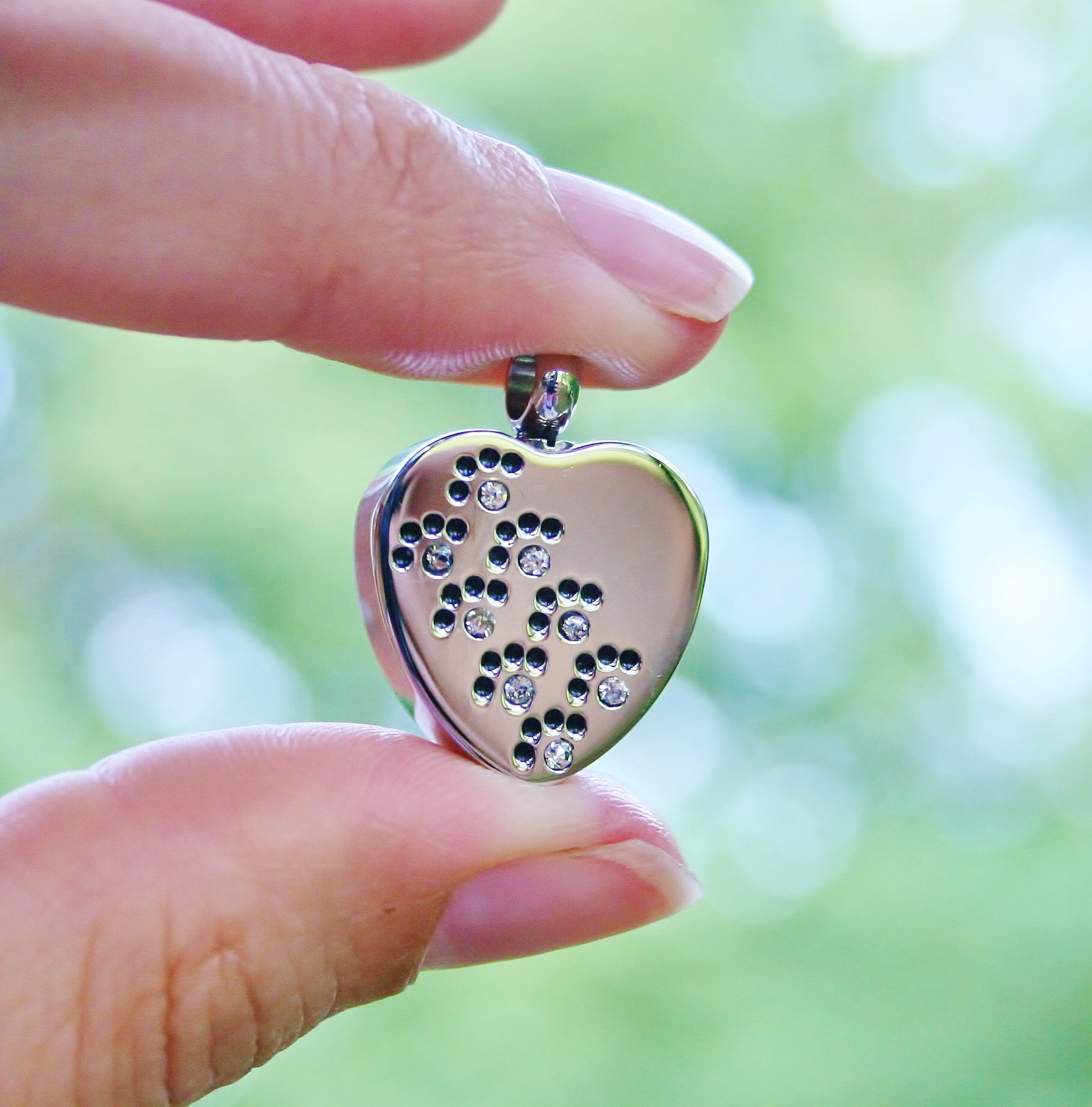 Cremation Key Ring Chain Urn for Pet Ashes Crystal Paws on My Heart ...