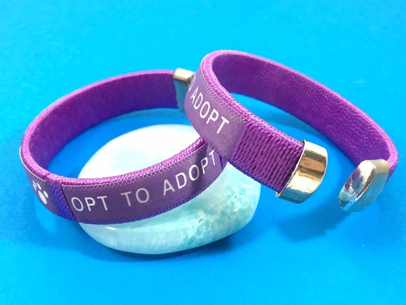 Child/'s Opt to Adopt Fabric Bracelet for Pet Rescue Dog Cat Paw Prints Animal Adoption Fundraiser Gift for Kids Children Boys Girls Woven