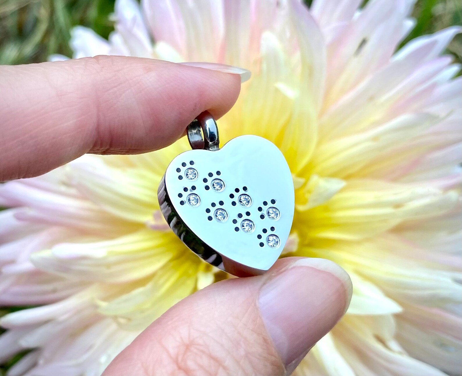 Urn Crystal Paws on My Heart Cremation PENDANT or NECKLACE Holds ...
