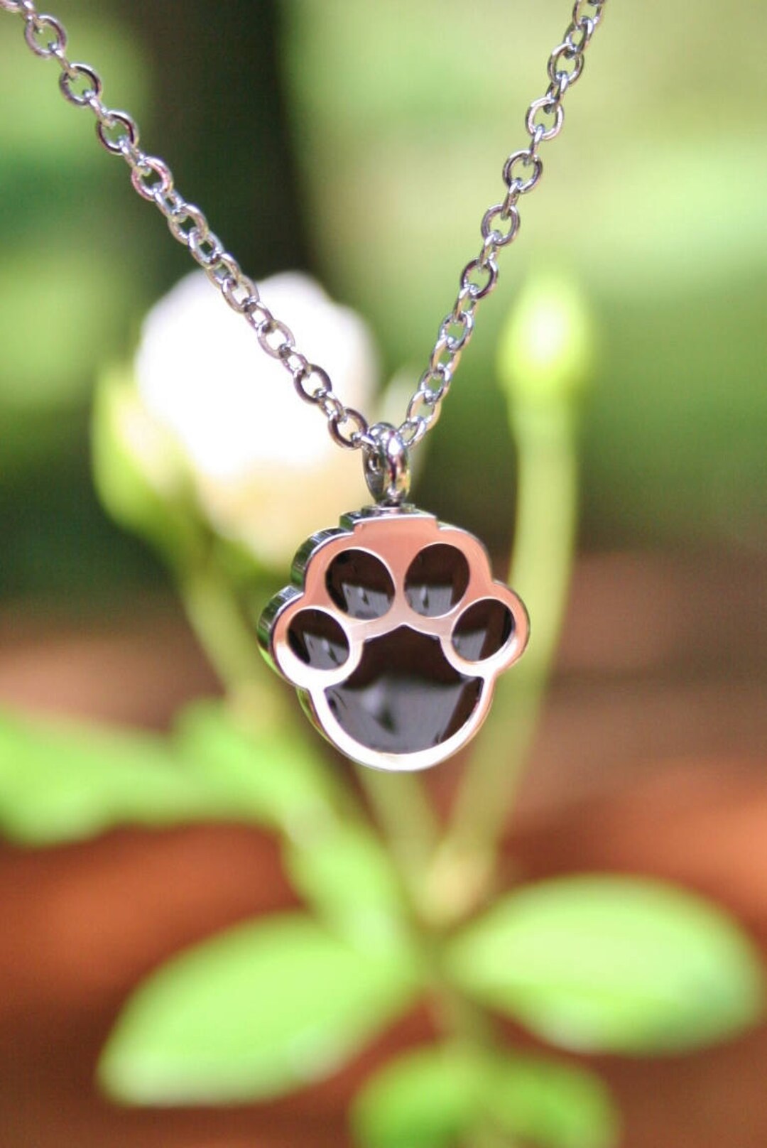 Paw Print Pet Cremation Jewelry for Ashes Urn Necklace Ash Pendant Dog ...