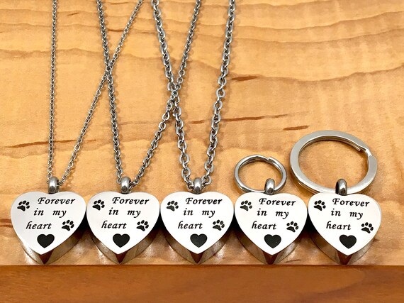 Forever in My Heart Pet Urn Necklace Pendant Jewelry Holds Ashes Cat Dog Cremation With or Without Chain Stainless Steel Pet Memorial Gift Etsy