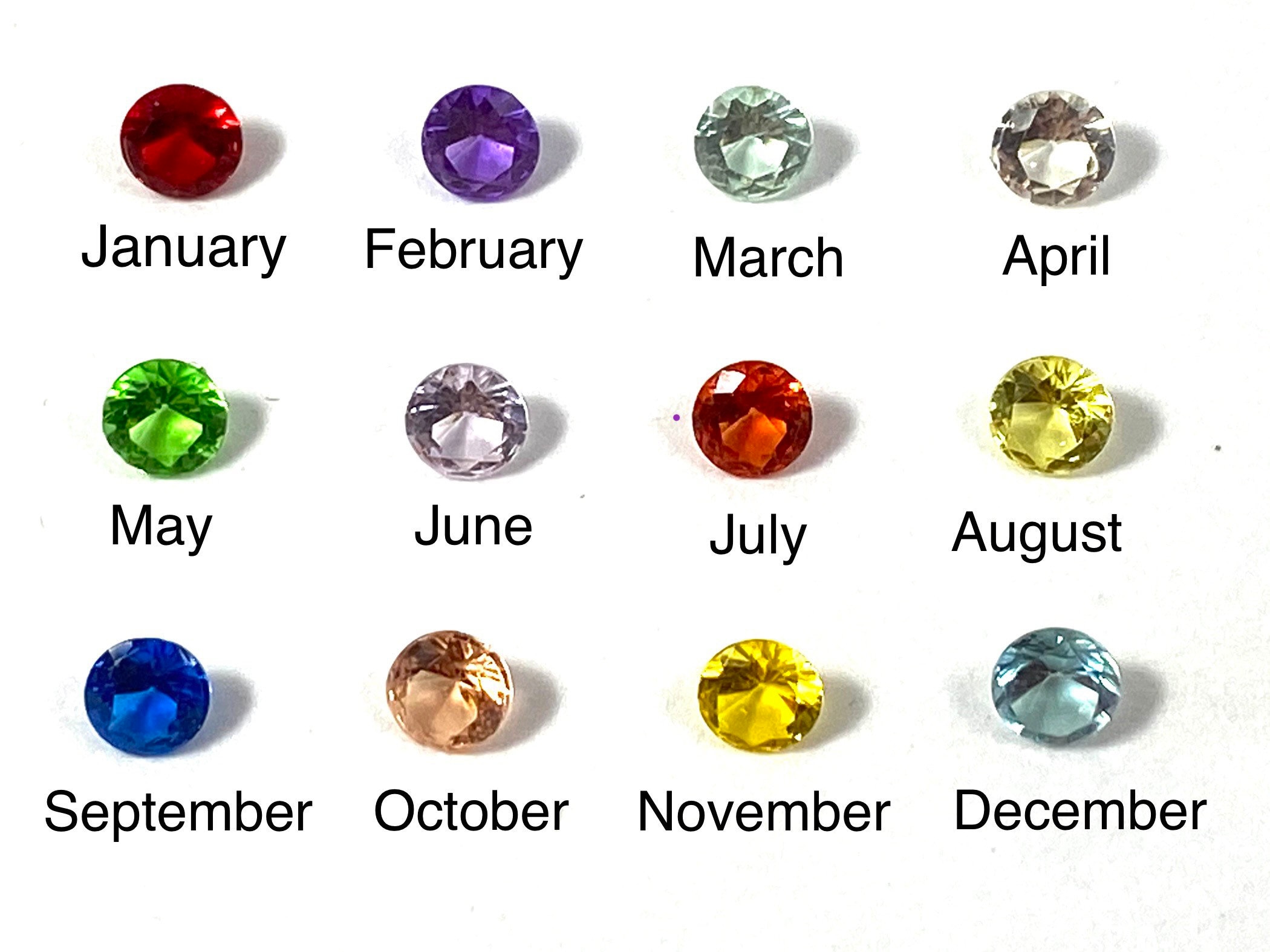 Birthstone Crystal Floater Round Faceted 5mm Floating Charm Child's Birthday Stone for Glass Locket Necklace Tiny Pointy Back Mother Child