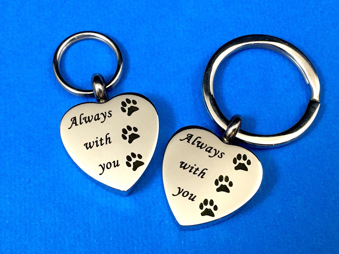 Always With You Pet Dog Cat Cremation Key Ring Chain Urn Holds Ashes ...