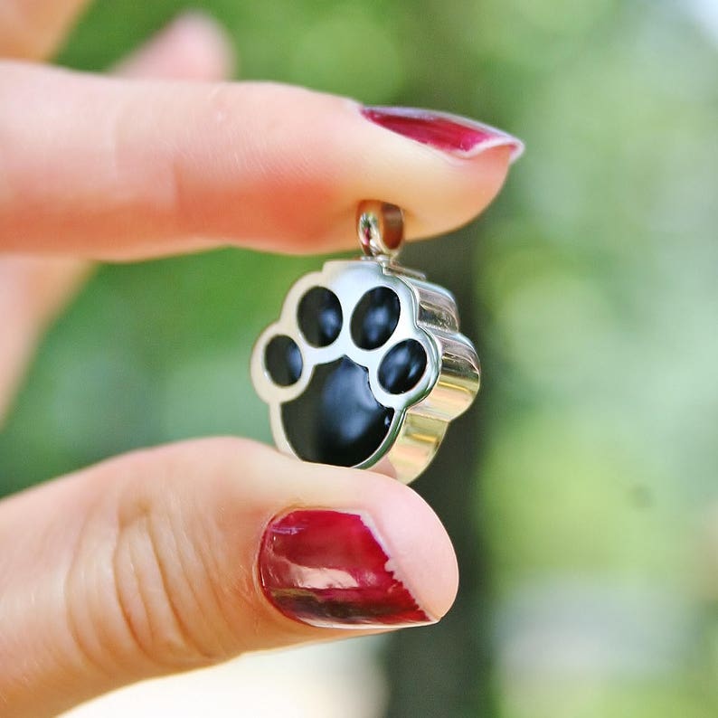 Paw Print Pet Cremation Jewelry for Ashes Urn Necklace Ash Pendant Dog ...