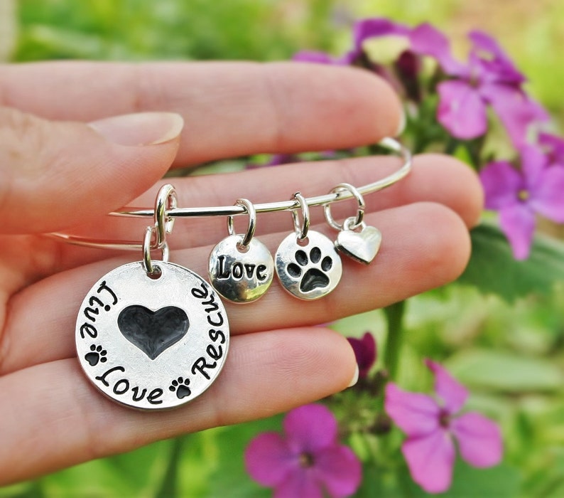 Pet Rescue Jewelry Charm Sterling Silver Plt Pendant Live Love Etsy