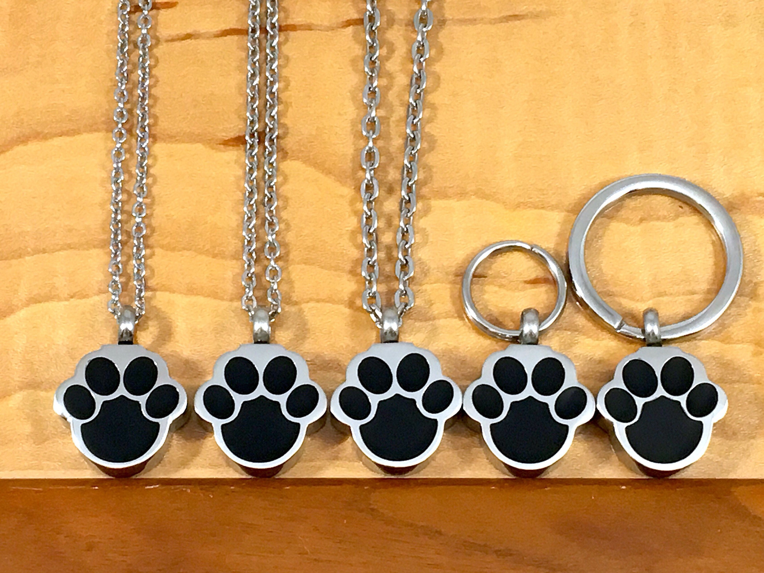 Paw Print Pet Cremation Jewelry for Ashes Urn Necklace Ash Pendant Dog ...