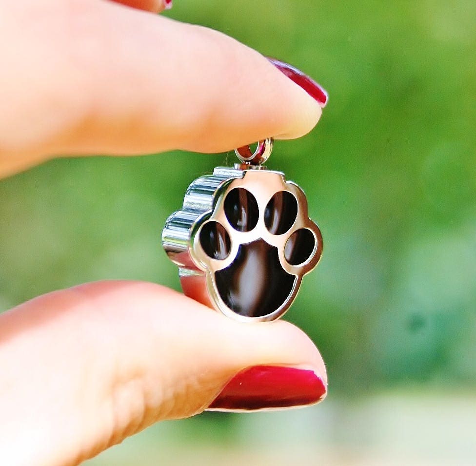 Paw Print Pet Cremation Jewelry for Ashes Urn Necklace Ash Pendant Dog ...