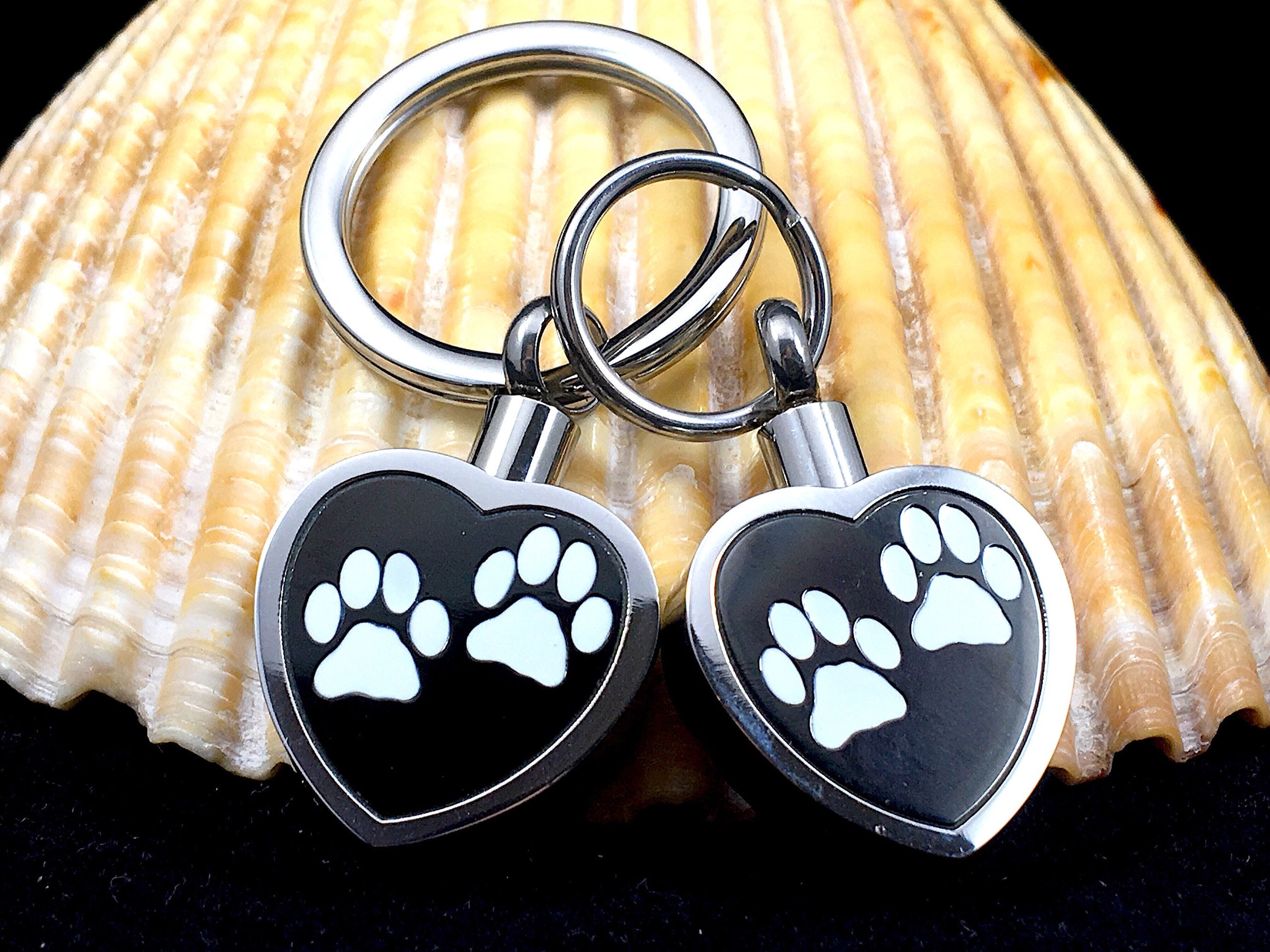 2 Paw Prints on My Heart Pet Cremation Jewelry for Ashes Urn Necklace ...