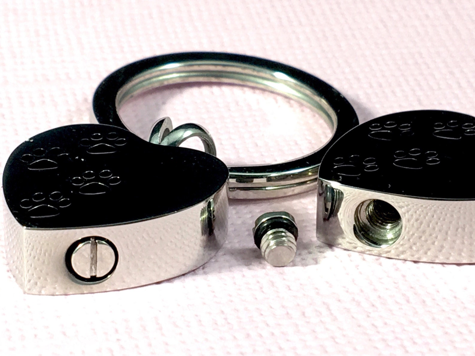 Urn 4 Paws on My Heart Cremation PENDANT or NECKLACE Holds Cremains ...