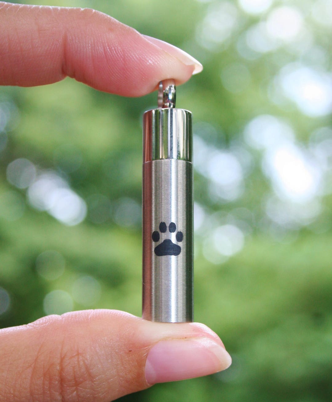 Urn Paw Print Vial Cremation PENDANT or NECKLACE Holds Cremains Ashes ...