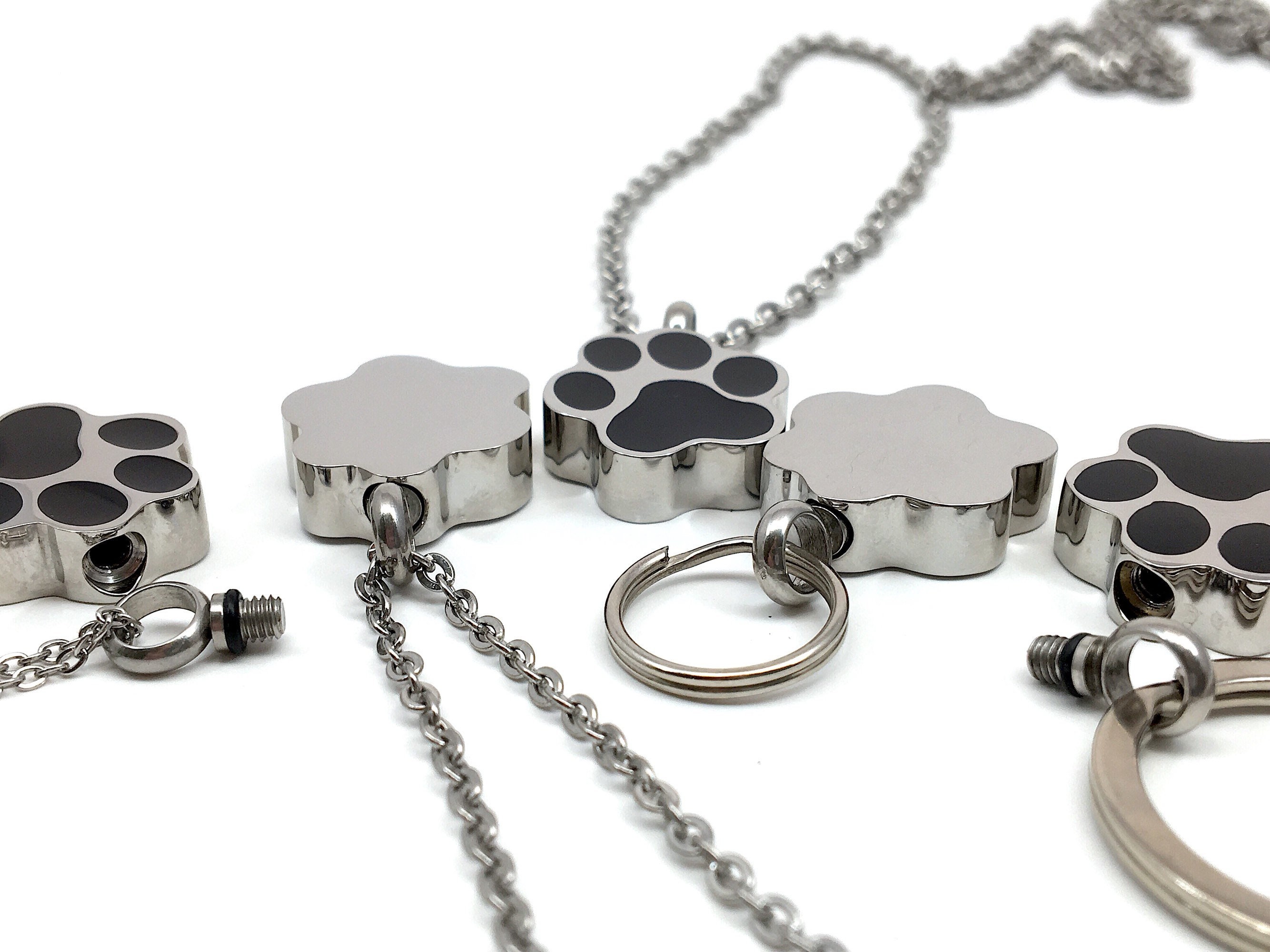 Urn Paw Print Cremation PENDANT or NECKLACE Holds Cremains Ash Locket ...