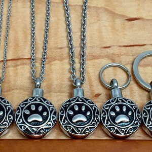 Celtic Paw Print Pet Cremation Jewelry for Ashes Urn Necklace Ash ...