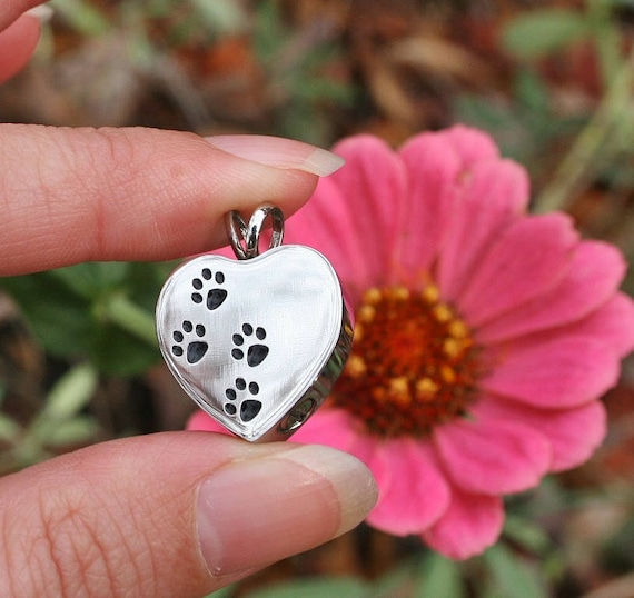 Cilindro Pet Ceneri Portachiavi, Pawprint Cane Gatto Tubo Urna Memorial Portachiavi Cremazione Cenere Titolare Per Cani E Gatti