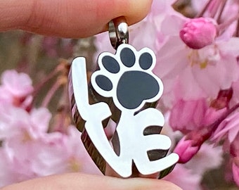 LOVE Paw Print Pet Cremation Urn PENDANT or NECKLACE Ash Jewelry Ashes Best Friend Cat Dog Holds Cremains Memorial Gift Loss Loved