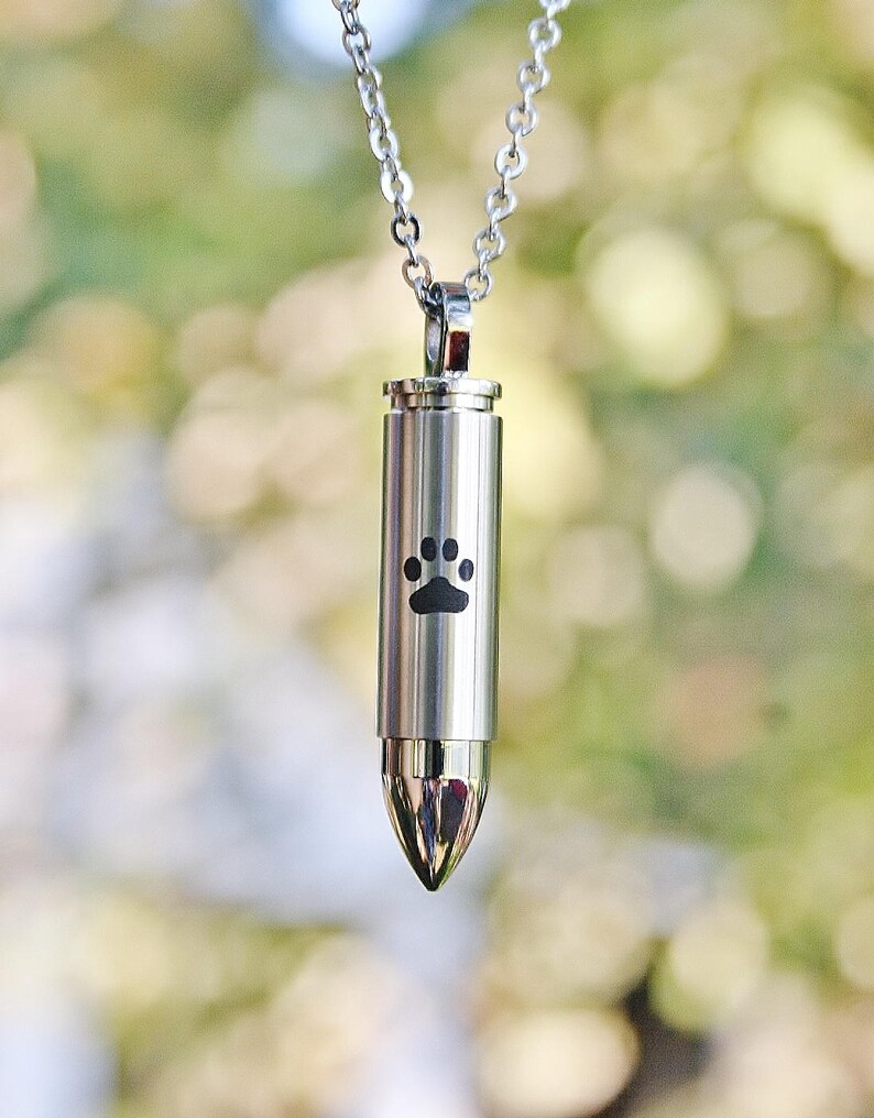 Urn Silver Bullet Cremation PENDANT or NECKLACE Holds Cremains Etsy