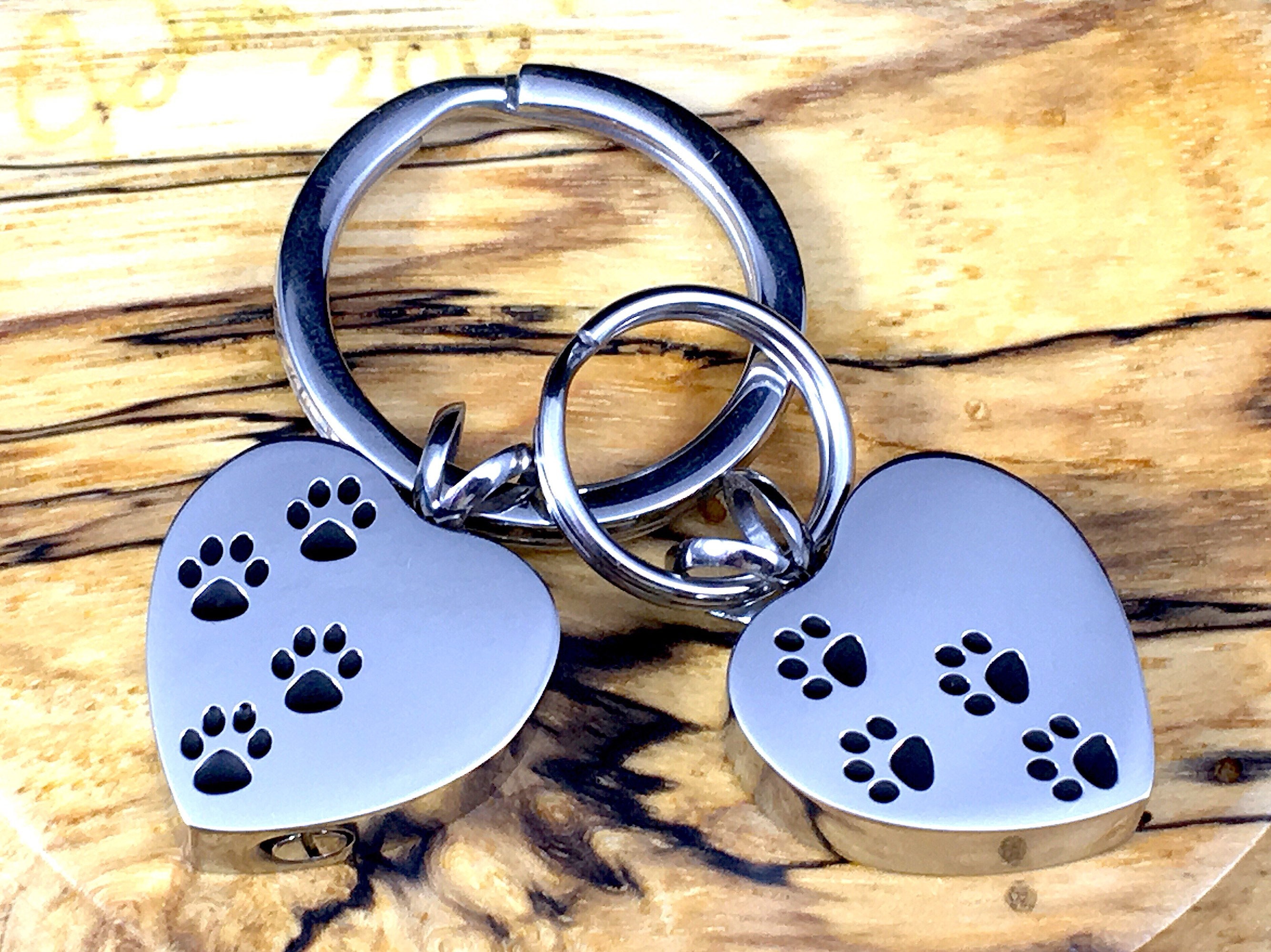 Pet Cremation Jewelry Pet Cremation Necklace Urn LOVE Paw Print