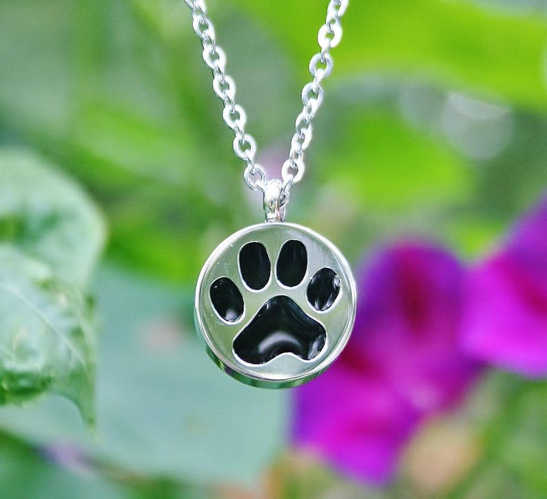 Paw Print Pet Cremation Jewelry for Ashes Urn Necklace Ash Pendant Dog ...
