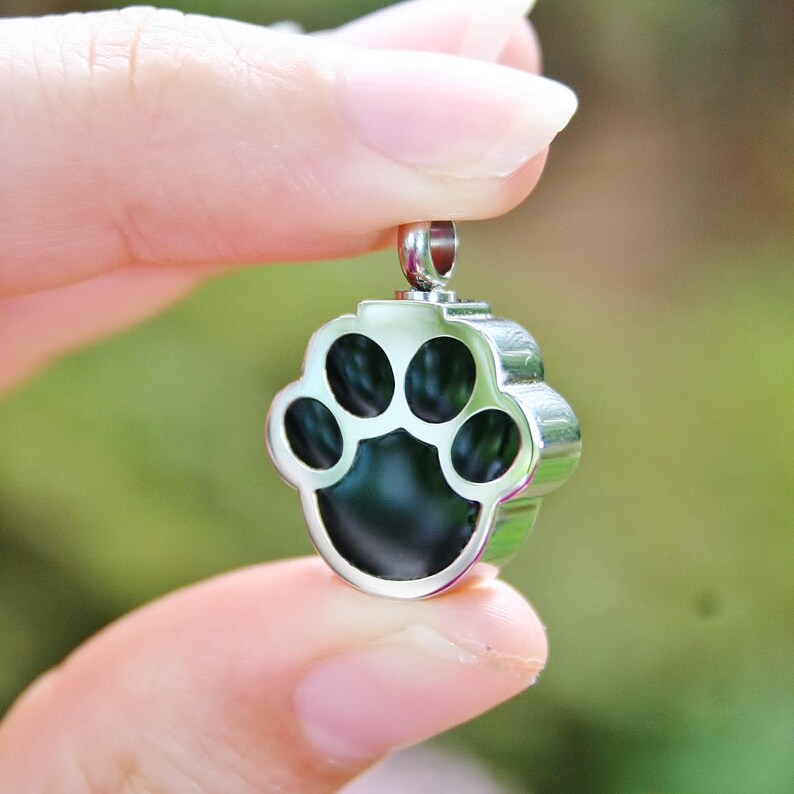 Paw Print Pet Cremation Jewelry for Ashes Urn Necklace Ash ...