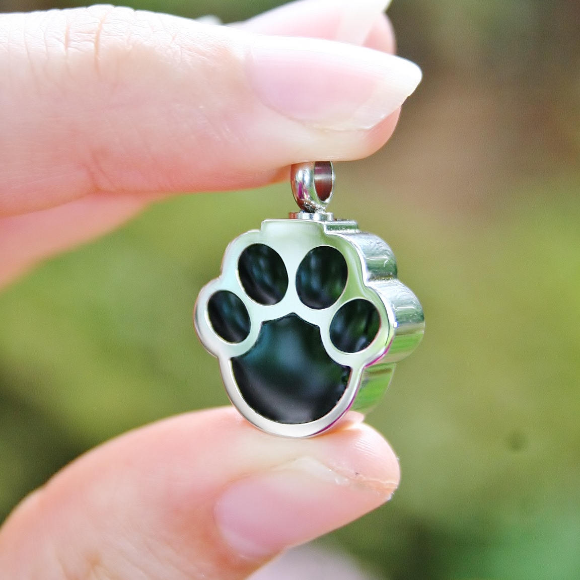 Paw Print Pet Cremation Jewelry for Ashes Urn Necklace Ash Pendant Dog ...