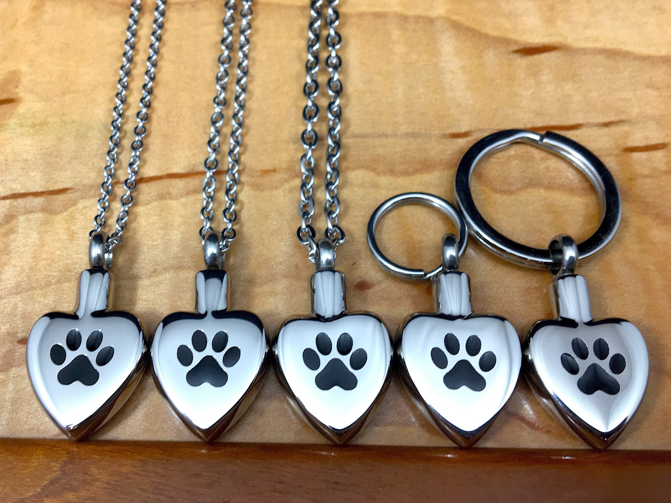 Minicremation Pet Ashes Necklace - Paw Print Keepsake Pendant For Cat Or Dog Cremains, Stainless Steel - View #9