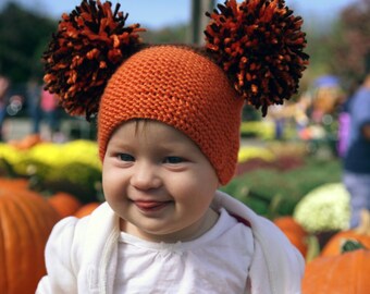 PUMPKIN SPICE hat and booties - made to order, 3-6 months, 6-12 months, 12-18 months