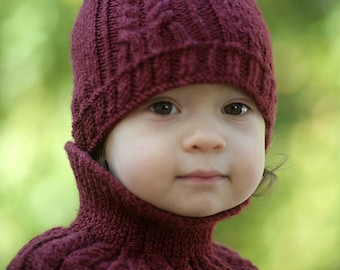 STRAIGHT ARROW set cowl & hat - made to order, 3-6 months, 6-12 months, 12-18 months