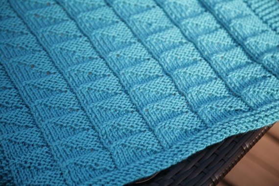Blue Light Catcher Textured Reversible Blanket Baby Blanket Afghan Knitting Pattern Only Blue Light Catcher Textured Reversible Blanket Baby Blanket Afghan Knitting Pattern Only