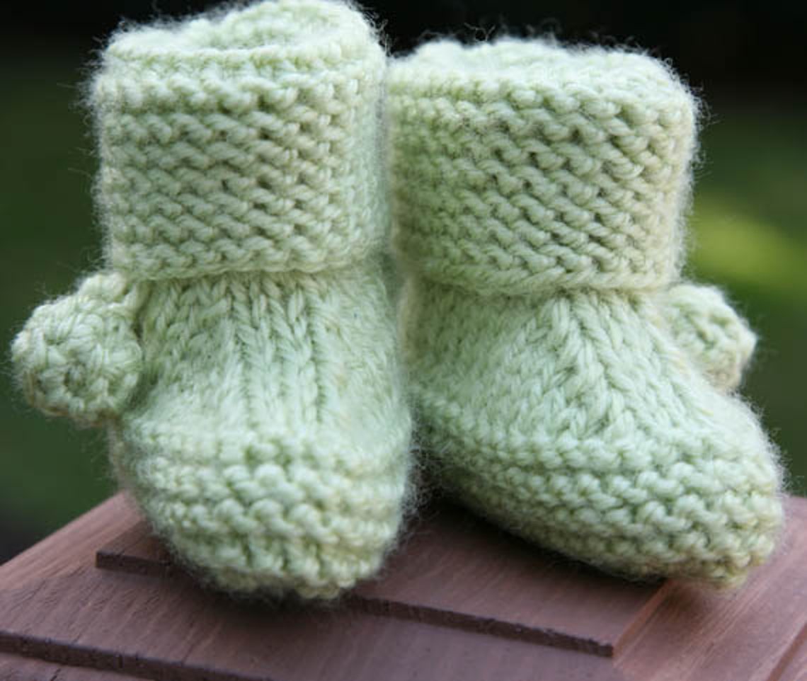 Super Easy Knitting Pattern Baby Booties newborn, 3 Months, 6 Months, 9