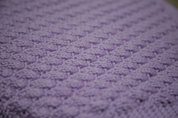 Never Ending Reversible Baby Blanket Adult Size Blanket Throw Bedspread Afghan Knitting Pattern Textured Diagonal Lines