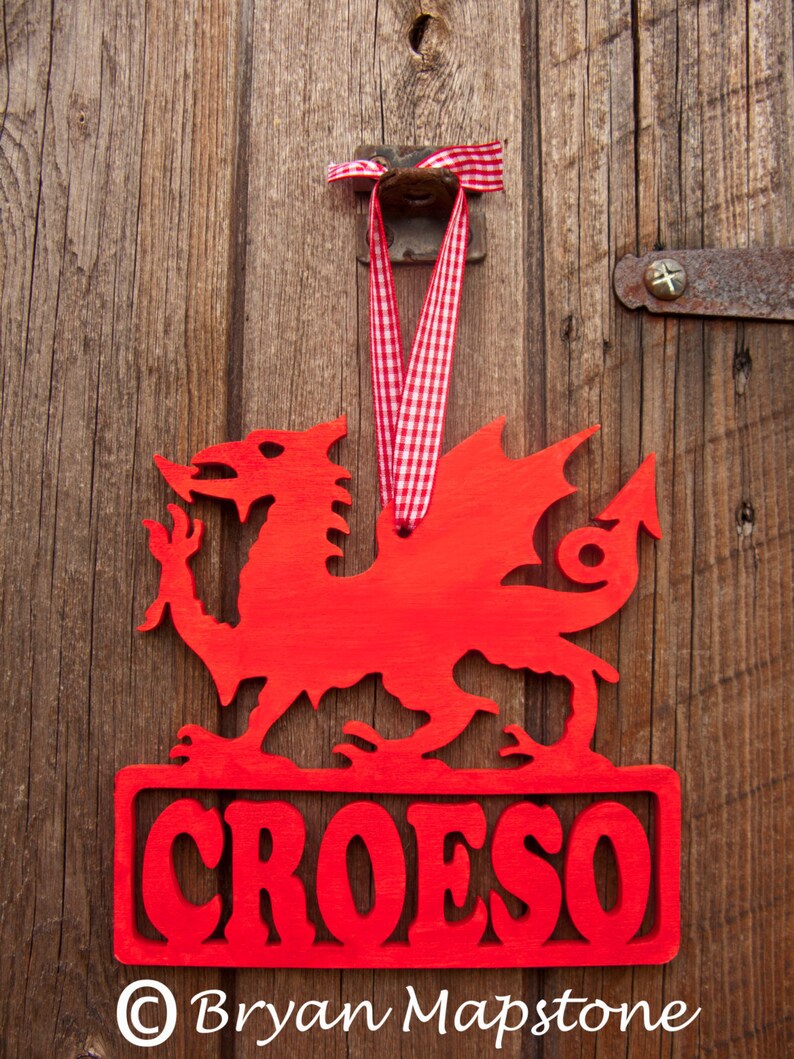Croeso Plaque Croeso Sign Welsh Dragon Plaque Etsy UK