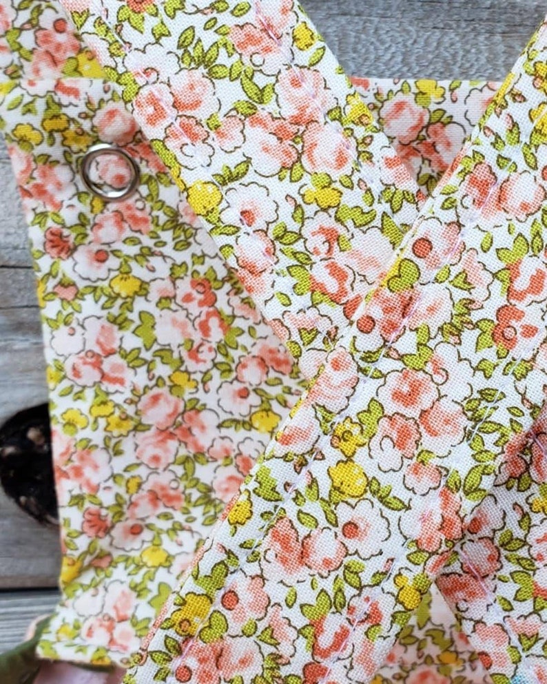 Adorable Orange Flowered Romper Handmade Baby Shower Gift