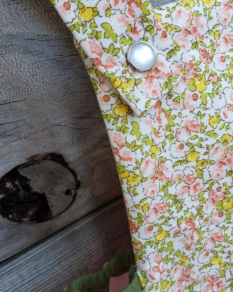 Adorable Orange Flowered Romper Handmade Baby Shower Gift